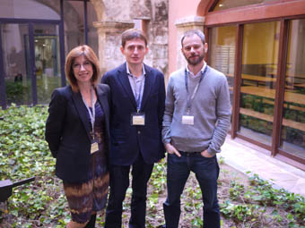 De izquierda a derecha, María Amparo Gilabert, Mirco Boschetti y Javier García Haro.